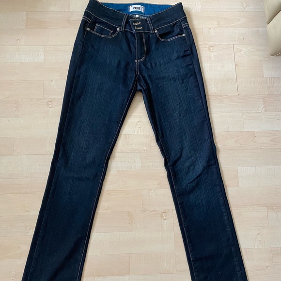 Paige Hidden Hills Straight Leg Jeans in size 27. Dark Wash. - Picture 4 of 6